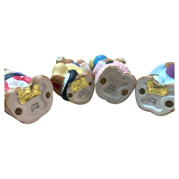 Homco Circus Bear Figurines #1449 Set of 4 Vintage Clown Bears w/ Stickers - Picture 8 of 8